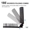 uxcell Folding Comb, Portable Travel Hair Comb Double Comb Mini Hair Brush for Thin/Thick Hair for Women and Men (Black)
