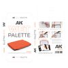 AK Interactive AK9510 WET PALETTE (Includes 40 papers + 2 wipes) - Plastic Task Board - Orange - Artistic Craft - Table Shelf
