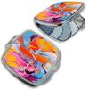 Bleu Reign Compact Personalized Pocket Mirror Custom Name Marble Effect Pattern Design Colorful Veins Experiment
