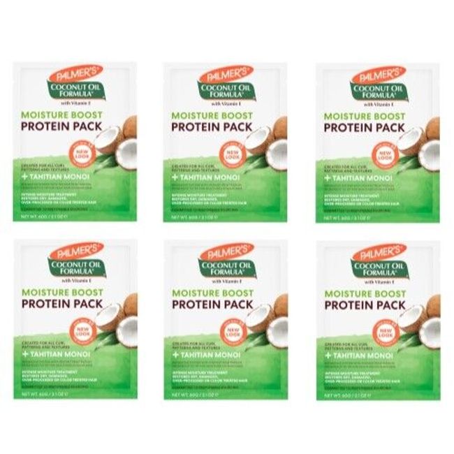 6 Pack Palmers Coconut Oil Formula Deep Conditioning Protein Pack 2.1Oz Each