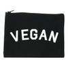 VEGAN Simple Vegetarian Cosmetic Makeup Bag Black Large