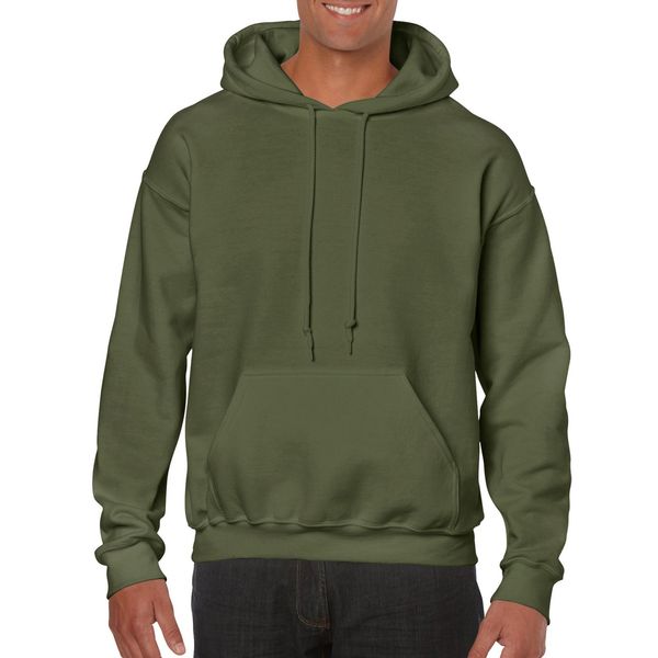 Gildan Men's Heavy Blend Fleece Hooded Sweatshirt G18500 (XX-Large, Military Green)