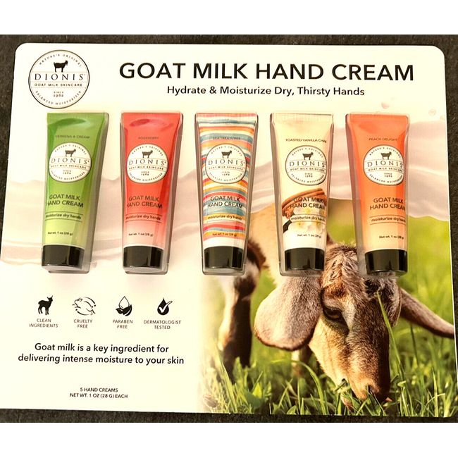 Dionis Goat Milk Hand Cream Set of 5 Assorted 1 oz ea Variety Scent Moisturizer