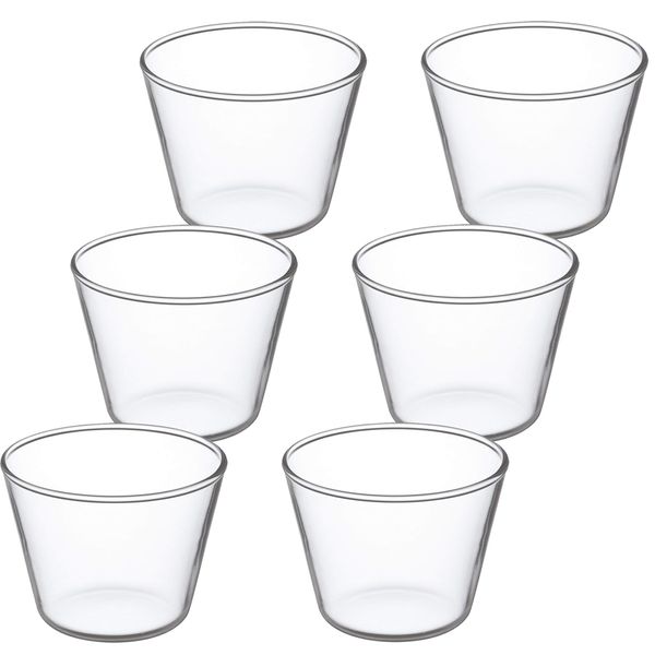 iwaki KBT905 Heat-resistant Glass Pudding Cups, 5.1 fl oz (150 ml), Set of 6