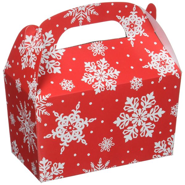 Amscan 398962 Christmas Snowflake Gable Boxes, 5 Ct. | Party Supply