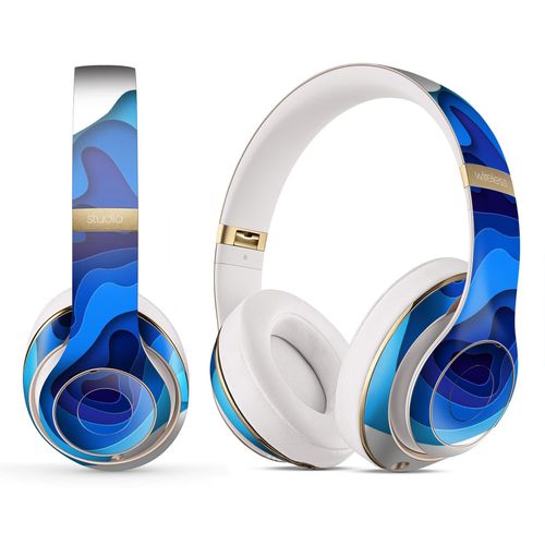 DesignSkinz - Compatible with Beats EP - Skin Decal Protective Scratch Resistant Vinyl Wrap - 3D Blue Abstract Paper Cuts V2