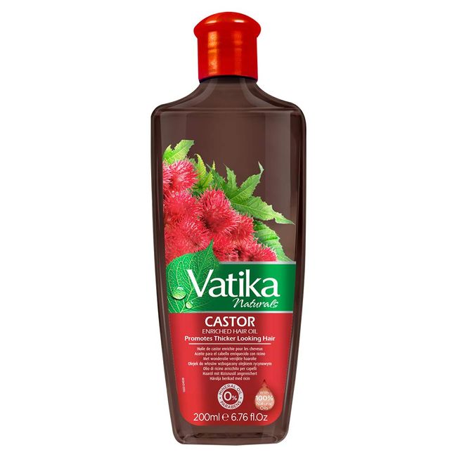 Vatika Naturals Multivitamin Enriched Castor Hair Oil 200 ml - Infused with Nourishing Castor Oil, Revitalizing Rosemary, and Refreshing Citrus Lemon Extracts for Strong, Healthy, and Lustrous Hair