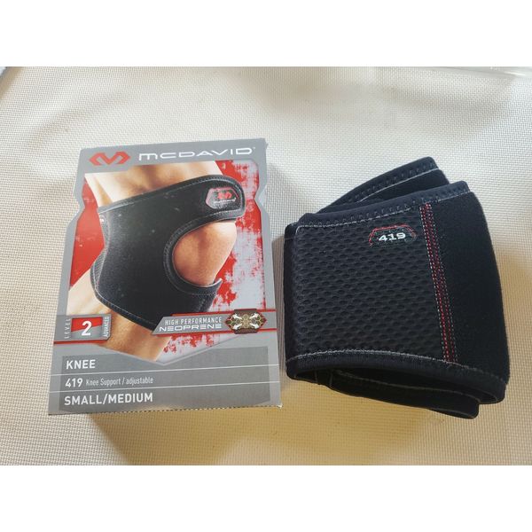 McDavid Adjustable Knee Support- Adult Small/Medium, Level 2, (Knee: 12-15'')