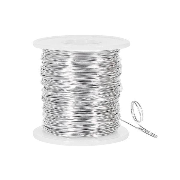 20 Gauge 0.8mm Aluminum Craft Wire for Jewellery Making, 328 Feet Bendable Metal Wire for Sculpting, Crafting, Modelling and Wrapping (Silver)