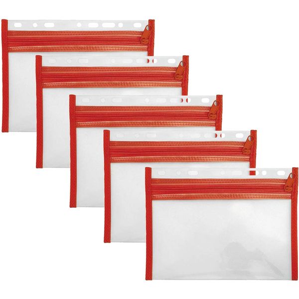 Veloflex Velobag Portfolio Folder, Document Folders, Filing (Red, XXS, A5, Pack of 5)