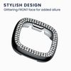 kwmobile Glitter Frame Protector Compatible with Fitbit Versa 4 / Sense 2 Frame Protector (Set of 2) - Black/Silver