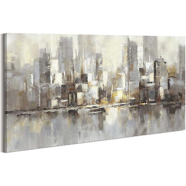 Abstract City Wall Art Decor: Modern Skyline Cityscape Canvas Picture Contempora