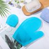 Honeycomb Exfoliating Scrubber Set, Honeycomb Face and Body Scrubber Include Spa Bath Mitt Honeycomb Exfoliating Glove for Body Shower, Honeycomb Face Exfoliator Scrubber Sponge, Quick Drying (Blue)