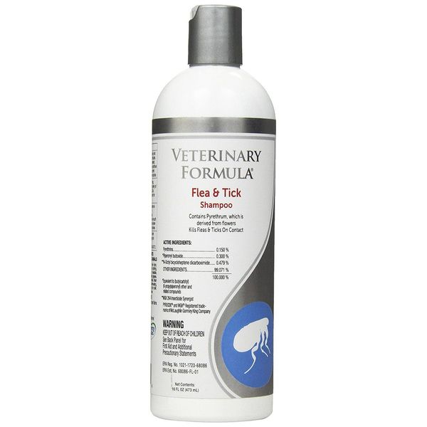 Veterinary Formula FLEA & TICK SHAMPOO  DOGS CATS Aloe Lanolin PETS CARE