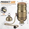 Saysurey 4 Pcs Pull Chain Lamp Socket Replacement, E26 Standard Threaded Base, Light Socket with Pull Chain, Lamp Parts for Repair