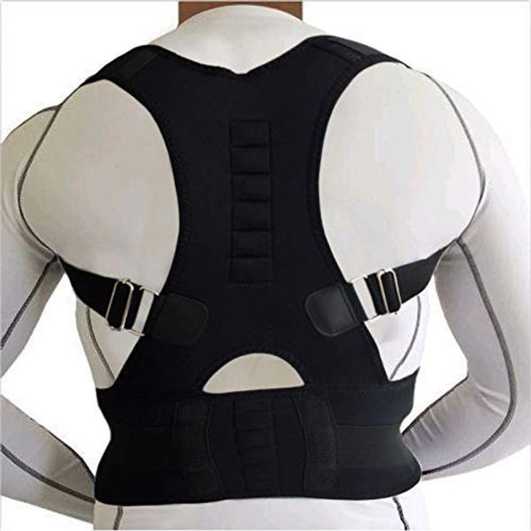 Neoprene Posture Corrector for Men and Women Upper Back Brace Straightener with Adjustable Breathable Support Effective for Neck Back and Shoulder Pain Relief Lumbar Support Unisex Medium