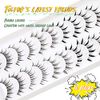 EMEDA 10 Pair Manga Lashes 5 Styles Mixed Anime Lashes 100% Handmade Transparent Band Manga Eyelashes Natural Look Spiky Manga Lashes Wispy Hybrid Strip Lashes Cosplay False Eyelashes (Manga Mix)