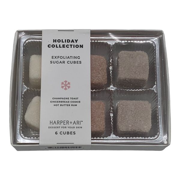 Harper + Ari Holiday Collection Exfoliating Sugar 6 Cubes Gingerbread Champagne