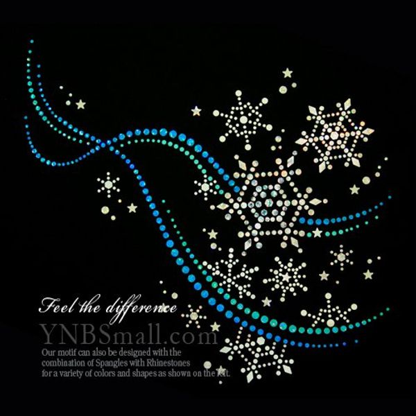 [supanguru] Sequin Motif (Snowflake Streamlined Blue Series) Iron X-Large Size