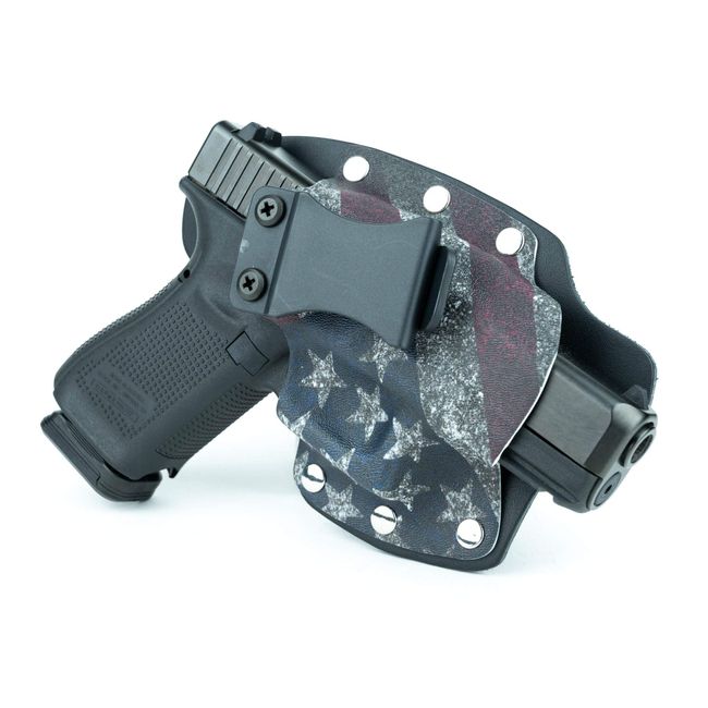 Infused Kydex USA Slanted Flag IWB Hybrid Concealed Carry Holster (Right-Hand, for Ruger LCR .38 Special)