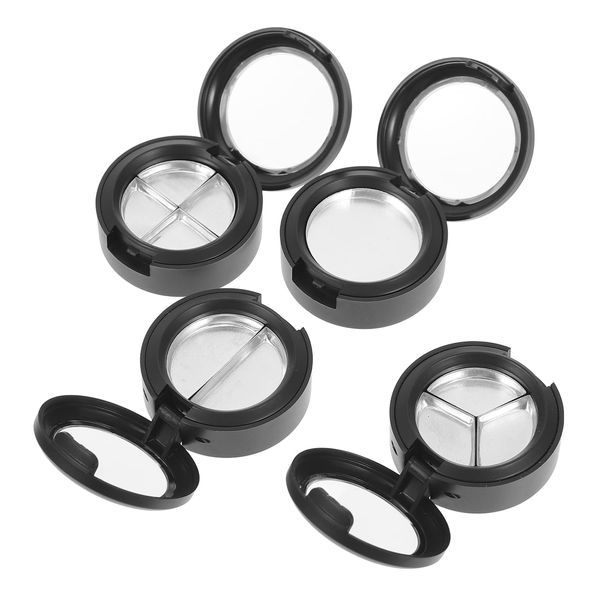 Mobestech 4pcs Eye Shadow Box Paint Containers Clear Cosmetic Case Lip Balm Filling Tray Makeup Pallet Paint Tray Clear Tray Eye Shadow Tray Black Trays Sample Round Plastic Travel