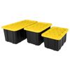 Sterilite 38 Gallon Industrial Stackable Storage Tote Lidded Containers, 4 Pack
