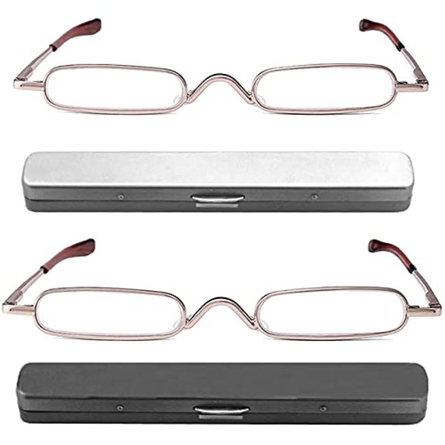  REAVEE 2 Pack Pinch Nose Clip on Reading Glasses