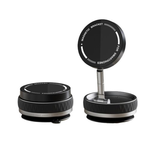 SEVENNI Magnetic Car Phone Holder with Vacuum Suction – 360° Rotating Zinc Alloy Mount, Foldable Dashboard Stand for Smartphones, Universal Magnetic Grip, Lightweight for Car & Desk Use (128gm)