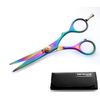 Titanium Offset Hair Cutting Scissors, Salon Scissors 5.5 inch (14cm) - Presentation Case