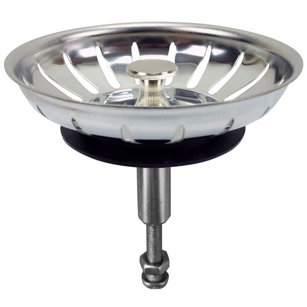 Kitchen Basin Drain Sink Waste Strainer Plug Steel with Adjustable Height