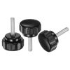 uxcell 20pcs M5 x 20mm Male Thread Knurled Knobs, Thumb Screws Clamping Knobs Grip 25mm Plastic Round Head Hand Knobs Thumbscrews, Black