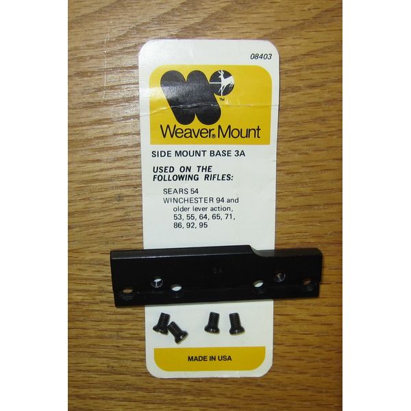 Weaver Side Mount No 3A Base for Pre 64 Winchester Levers