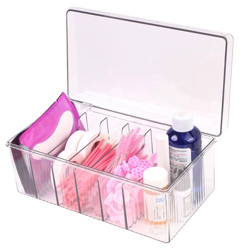 Lash Cart Organizer For Lash Techs,Acrylic Lashes Extension Organizers and Storage for Do Your Own Lashes and Brows at Home,Clear Container for False Eyelash Supplies, Separated Lashs Organizers Boxes