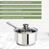 2 Quart Stainless Steel Cooking Pot with Tempered Lid Induction Safe Cookware