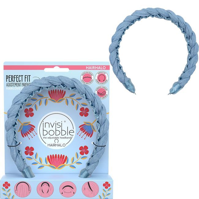 Invisbobble Hair Bands Women Light Blue Hairhalo Margarita Bonita I Headband for Women and Men I Headband en Limited Edition I Adaptable