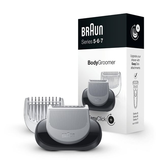 Braun EasyClick Body Groomer Attachment For New Generation Series 5, 6 and 7 Electric Shaver With Three Different Trimming Lengths, Grey