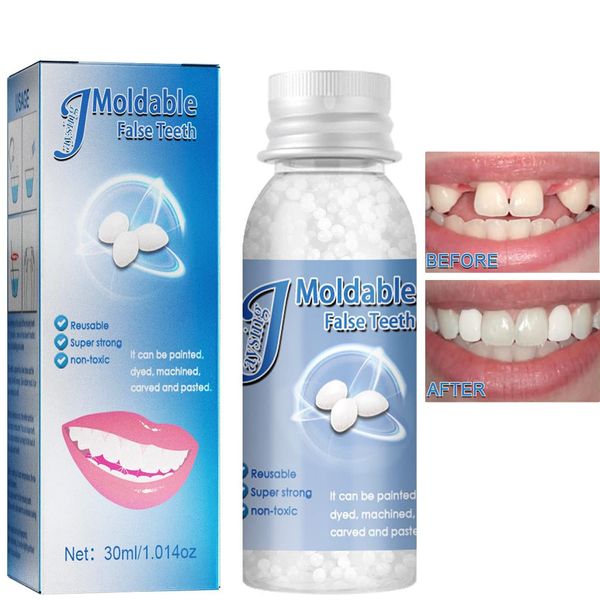 False Teeth Tooth Repair Granules, Tooth Filling Repair Kit, DIY Moldable - Temporary Tooth Repair Beads, Tooth Bonding Kit for Fix The Missing and Broken Tooth, Instantly Confident Smile (1PC)