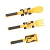 Sarini 3PCS Bulldozer Shovel Tableware With Fork And Spoon Shape Construction Site Motif