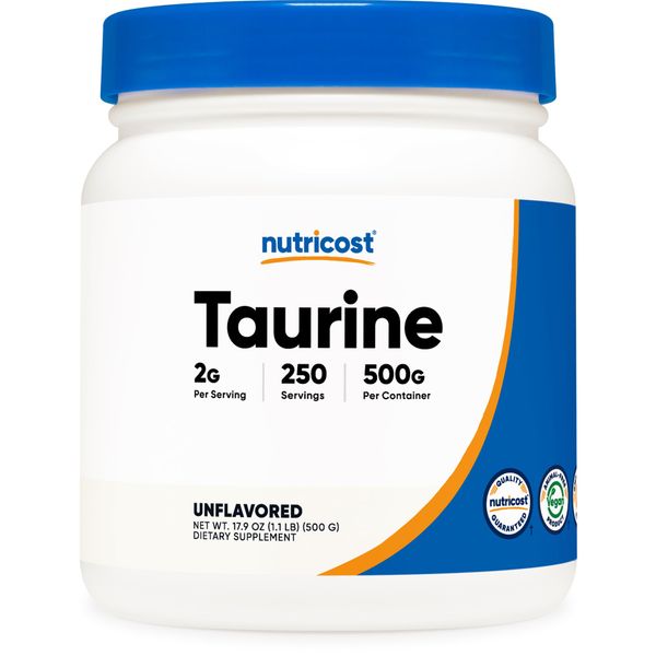 Nutricost Taurine Powder (500 Grams) - 250 Servings
