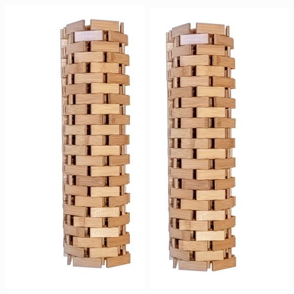 Bamboo Tile Durable, Luxurious, Water Resistant, Natural, Bath Mats 2-Pack