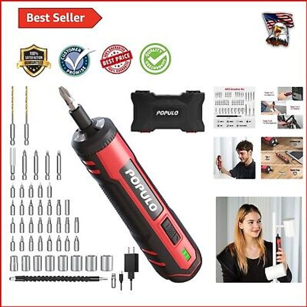 Comprehensive 45-Piece Cordless Screwdriver Kit with Flexible Shaft & Sockets