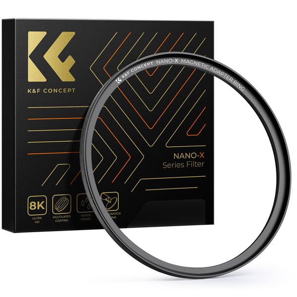 K&F Concept 72mm Magnetic Lens Filter Adapter Ring, Strong Suction Power, Quick Release Filter