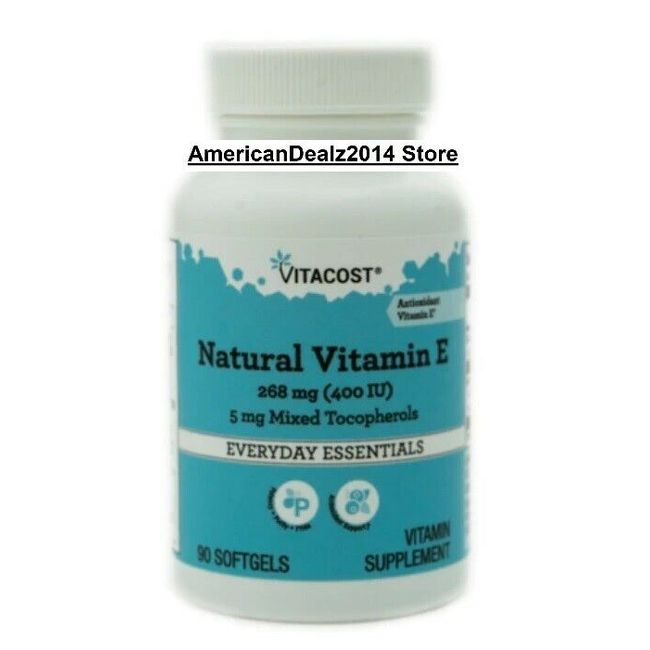 Vitacost Natural Vitamin E - 268 mg (400 IU) + 5g Mixed Tocopherols 90 Softgels