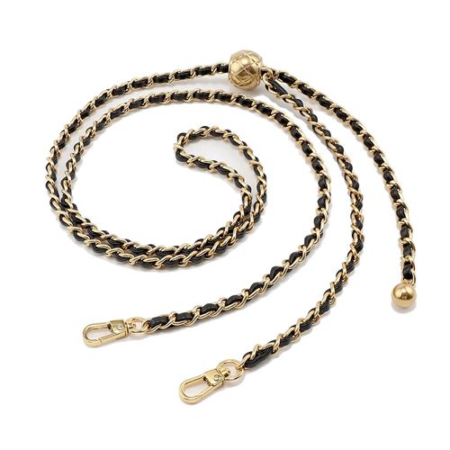 BEAULEGAN Thin Handbag Chain Strap Adjustable - Replacement for Small Shoulder Crossbody Bag, 51 Inches Long （Black/Gold）