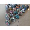 12 x Mix Vintage Look Flower Ceramic Knobs Door Handle Cupboard Drawer Cupboard Pull KNOBSWORLD Mandala Design