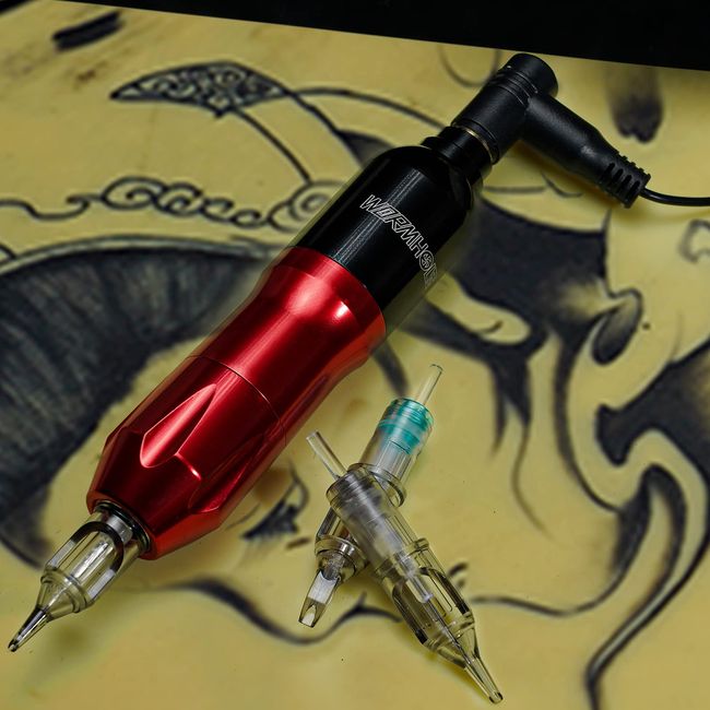 Tattoo Pen Kit 40 Mixed Cartridge Needles Power Supply