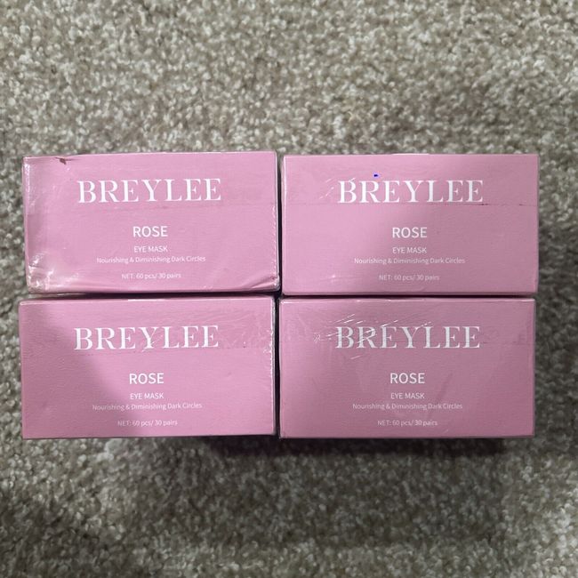 BREYLEE Pink Rose Eye Mask- 60pcs - Puffy Eyes/Dark Circles Lot Of 4