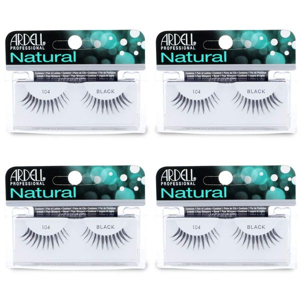 Ardell Natural Lashes False Eyelashes 104 Black (4 pack)