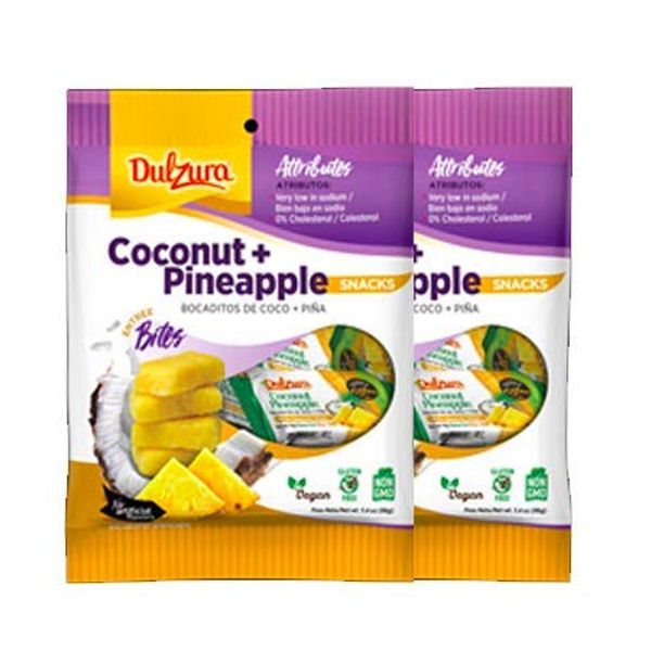 Dulzura Coconut and Pineapple Snacks (2 Pack) 3.4oz Each Bag