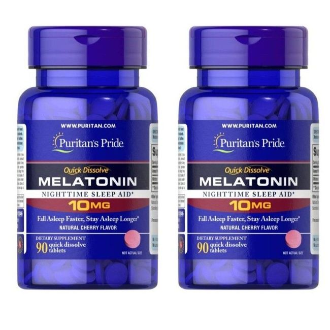 Super Strength Melatonin 10Mg 2X90=180 Total Pills Tablet  Natural Cherry flavor